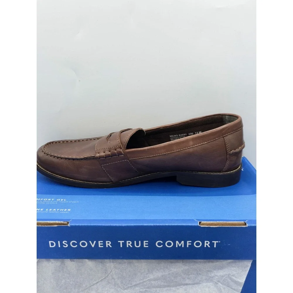 Nunn Bush Noah Men's Slip On 12 M Slip On Brown Comfort Gel‎